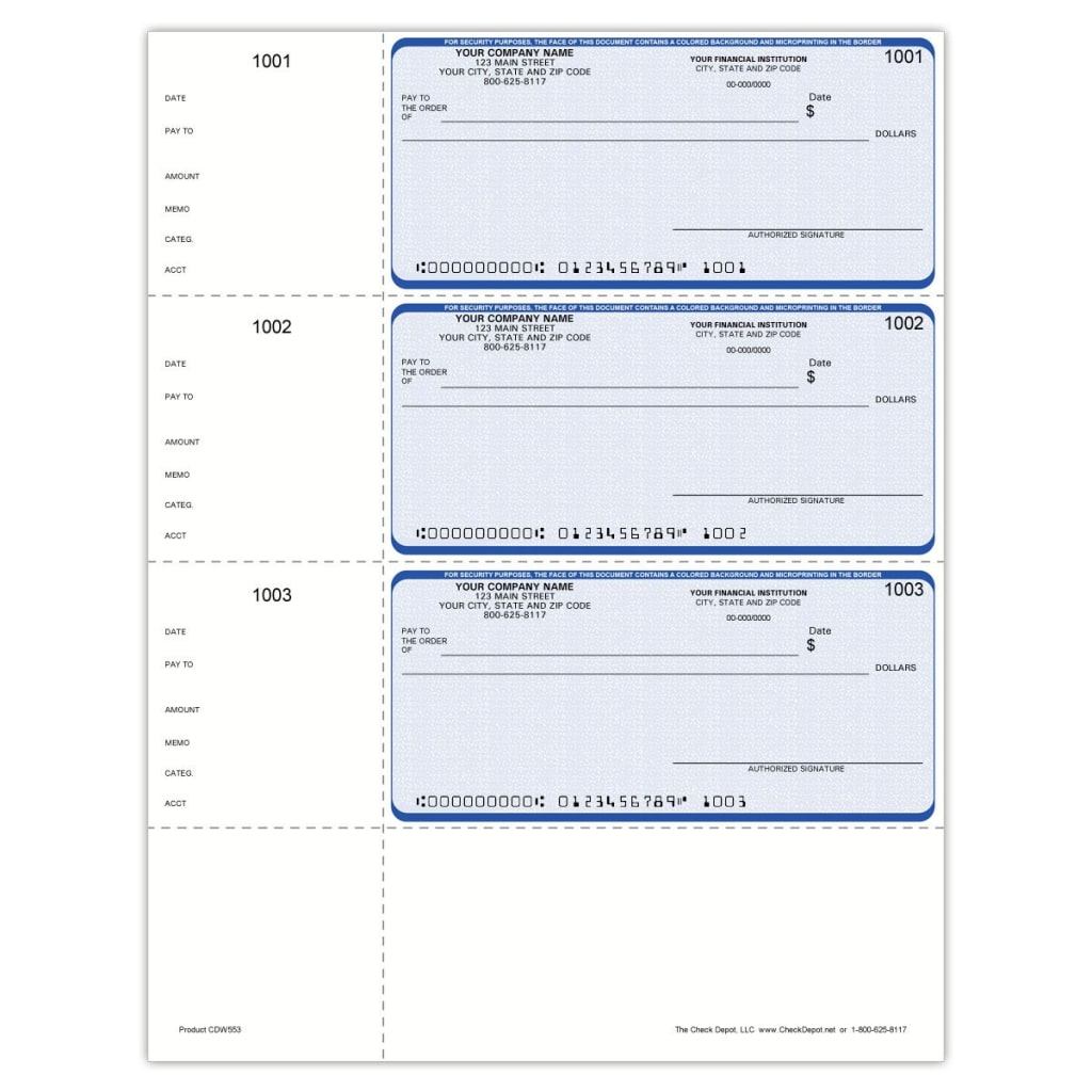 QuickBooks Check:: QuickBooks Check Example